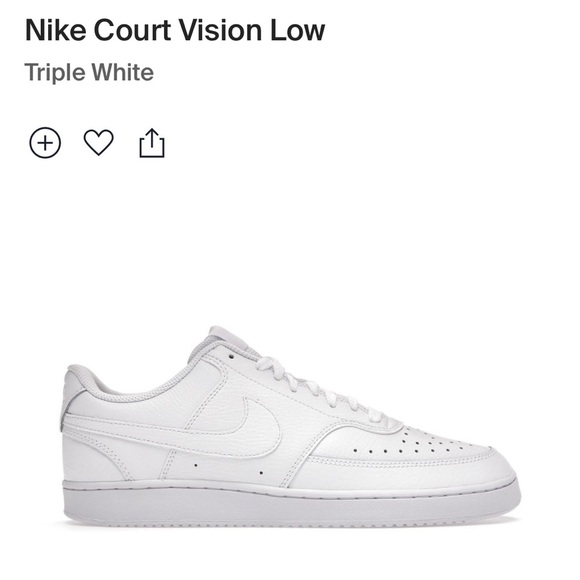 Nike Men’s Court Vision Low Casual tennis athletic Shoes. Size 9.5 Triple White - Picture 3 of 12